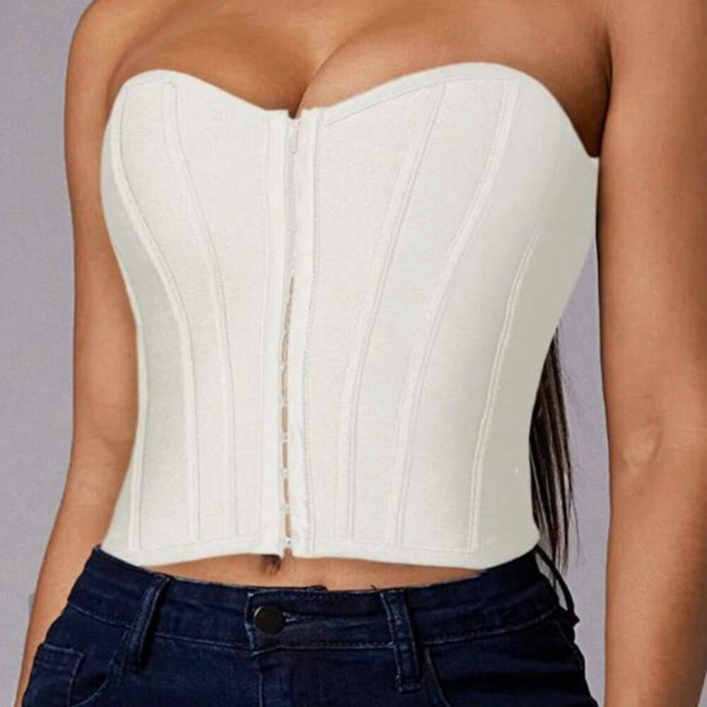 Pretty Little Thing White corset top